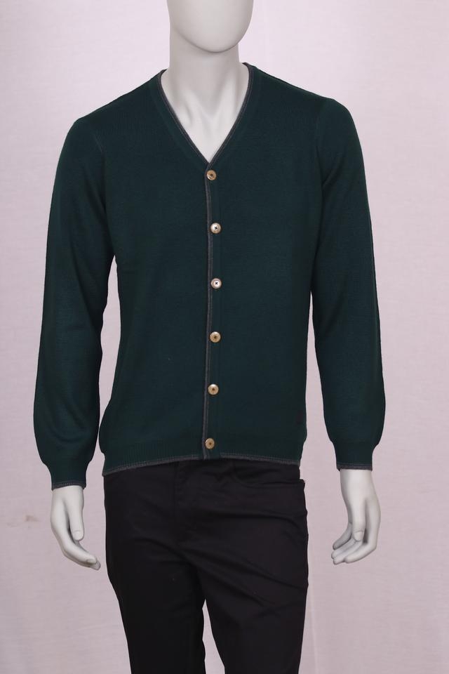 Park Avenue Dark Green Regular Fit Sweater