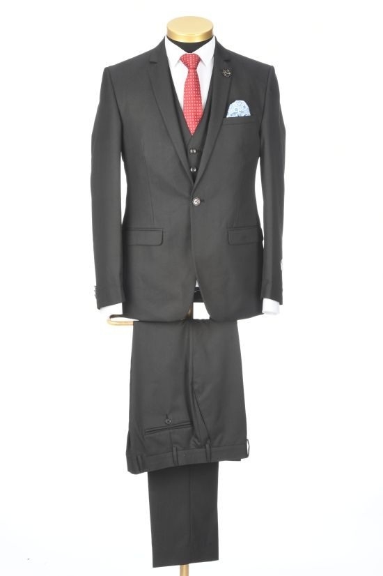 Park Avenue | Park Avenue Solid Black Regular Fit Suits