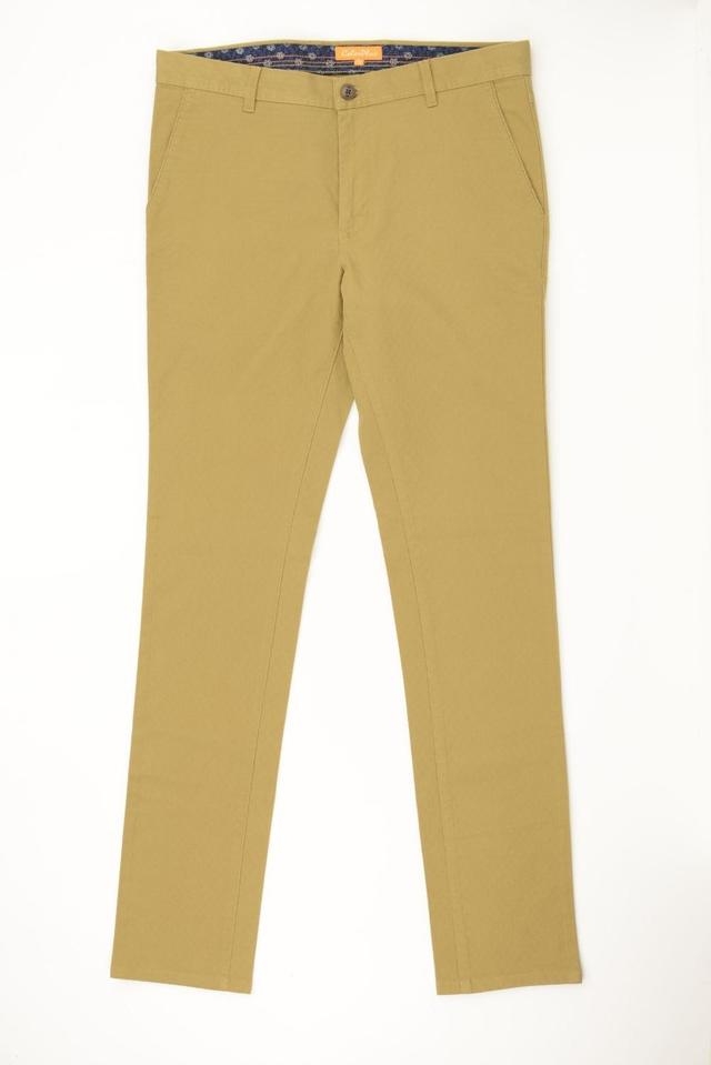 ColorPlus | ColorPlus Solid Khaki Regular Fit Trousers