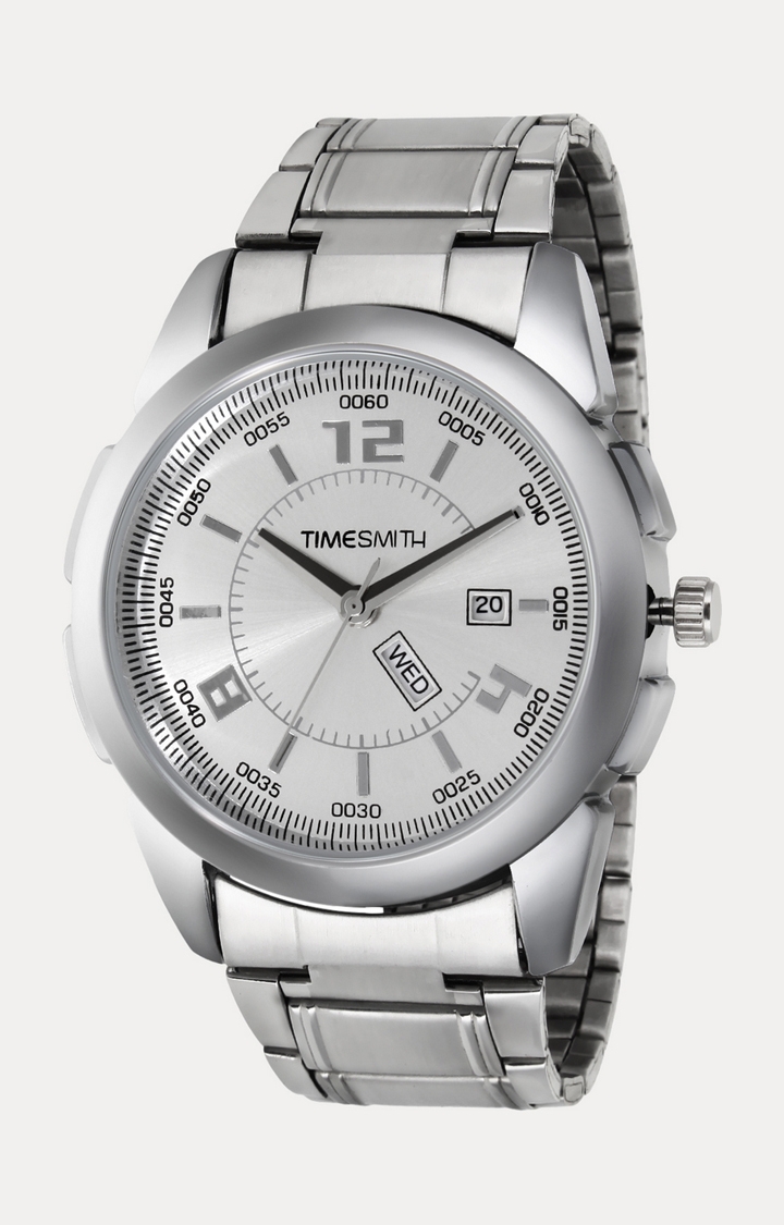 Timesmith Silver Analog Watch For Men