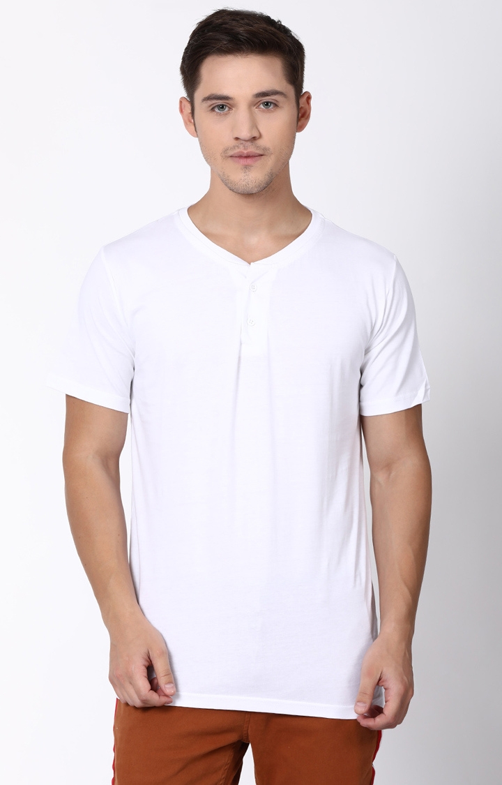 Blue Saint | White Solid T-Shirt