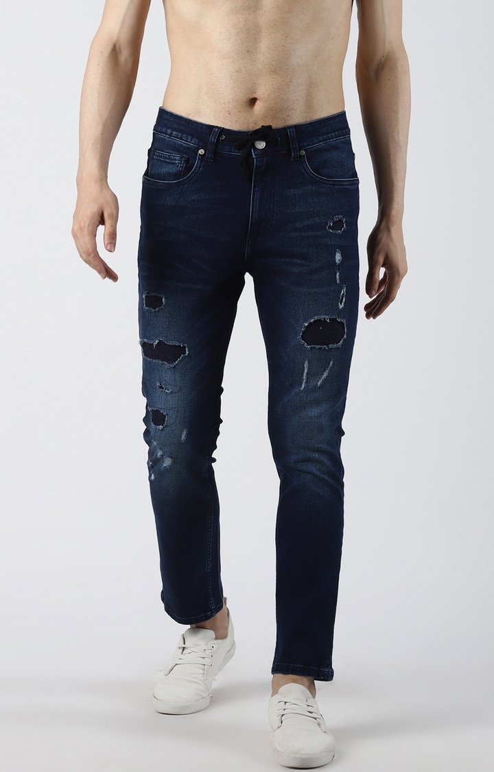 Blue Saint | Blue Ripped Tapered Jeans