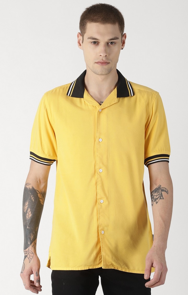 Blue Saint | Yellow Solid Polo T-Shirt