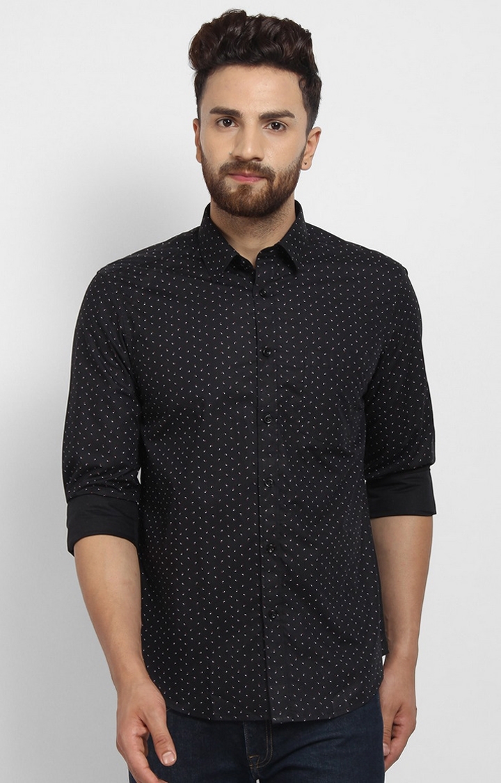 Cape Canary | Black Printed Cotton Casual Shirt