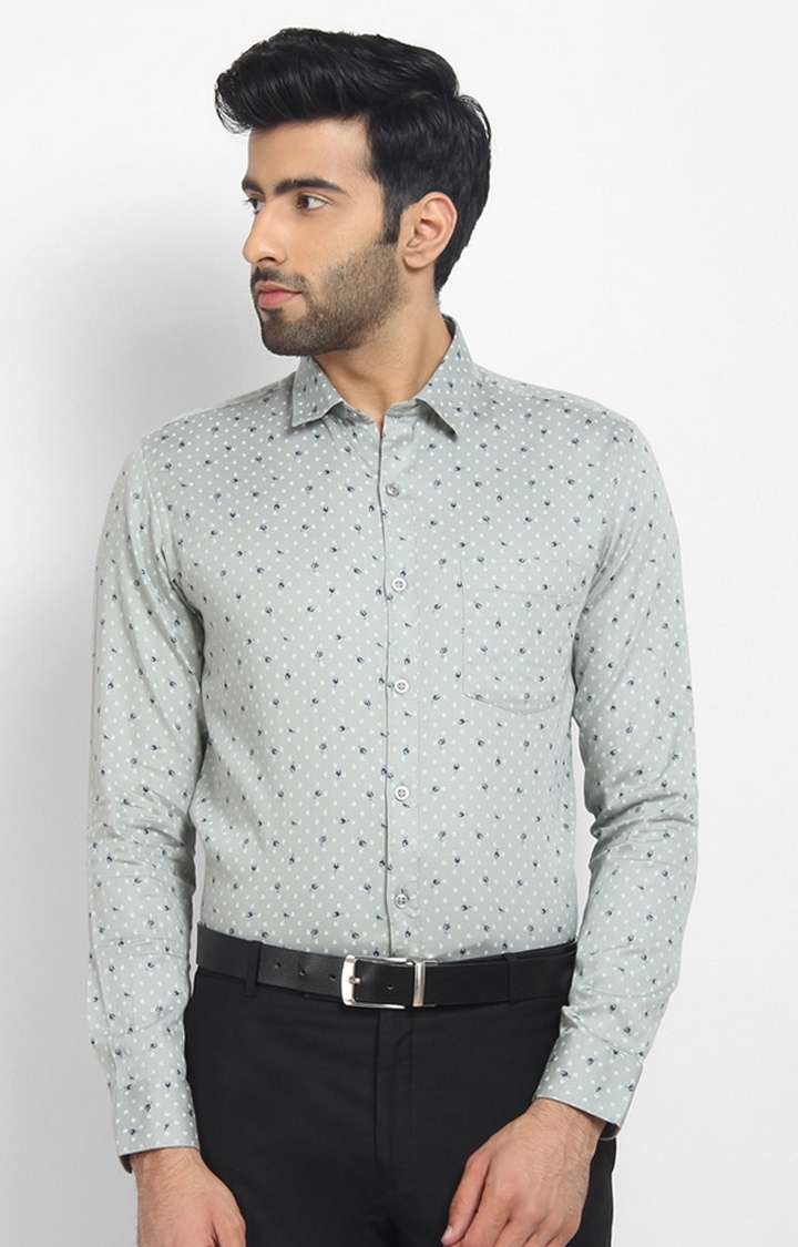 Cape Canary | Grey Printed Casual Shirt
