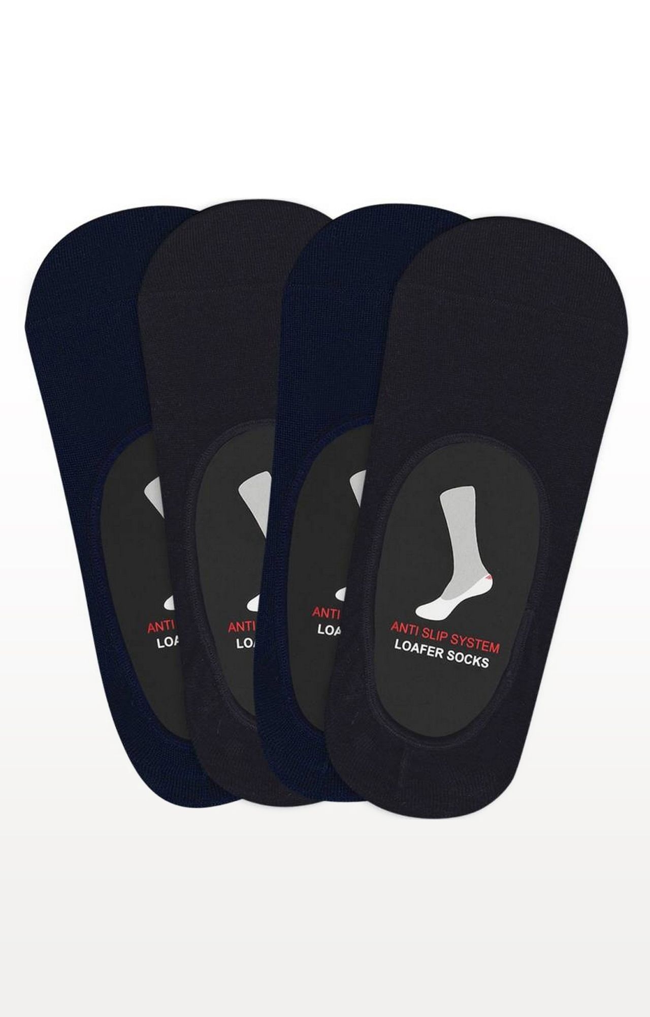 BALENZIA | Black and Navy Solid Socks - (Pack of 4)