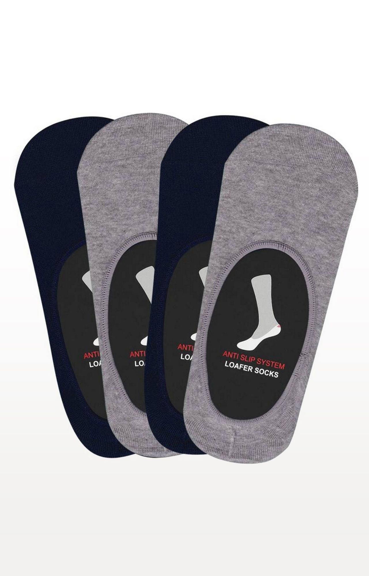 BALENZIA | Grey and Navy Melange Socks - (Pack of 4)