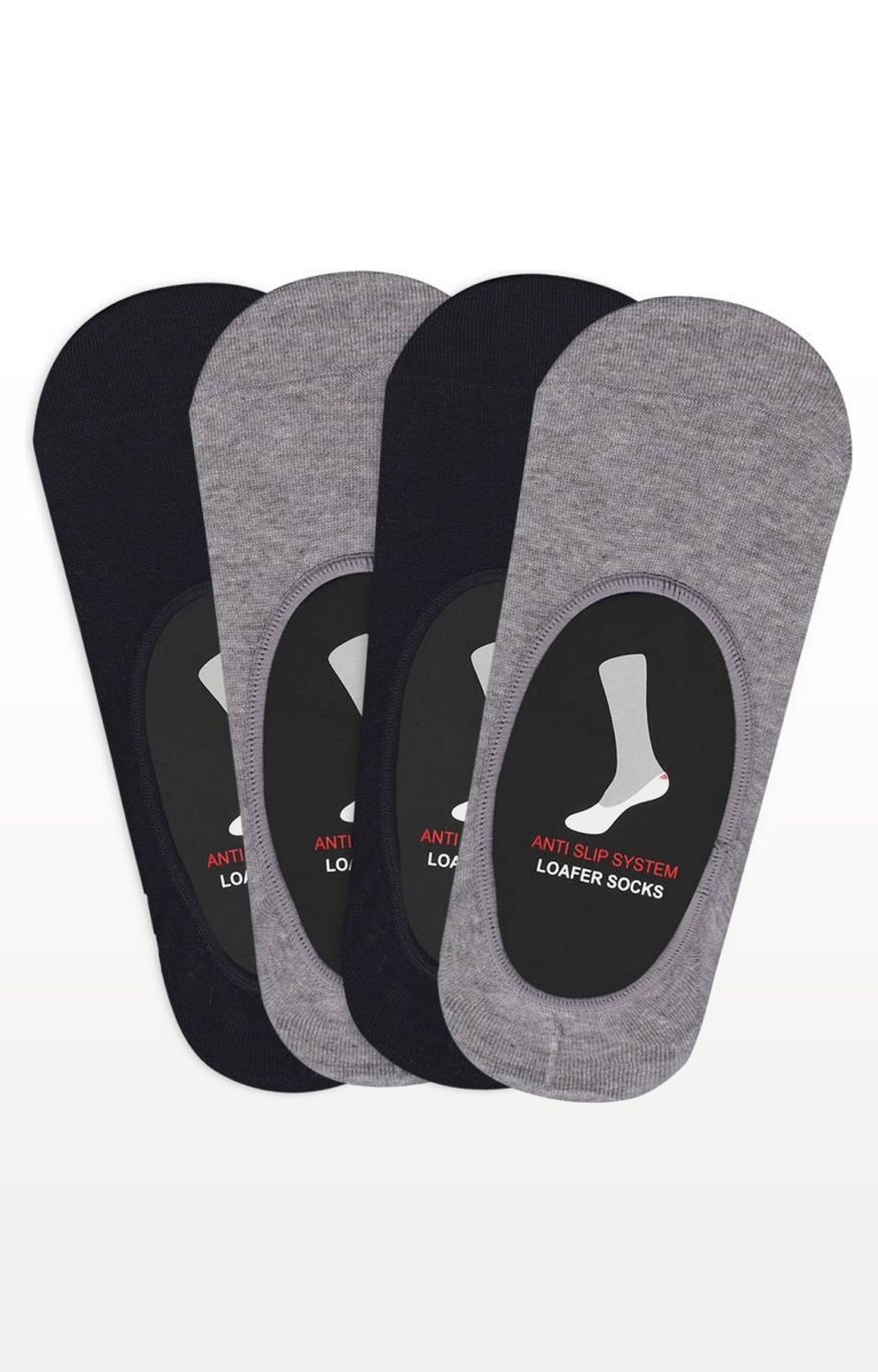 BALENZIA | Black and Grey Melange Socks - (Pack of 4)