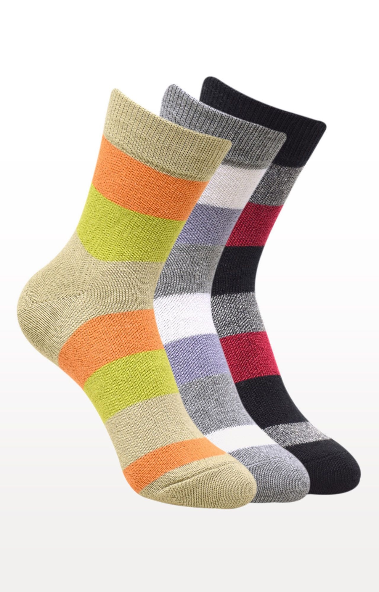 BALENZIA | Multicoloured Striped Socks - (Pack of 3)