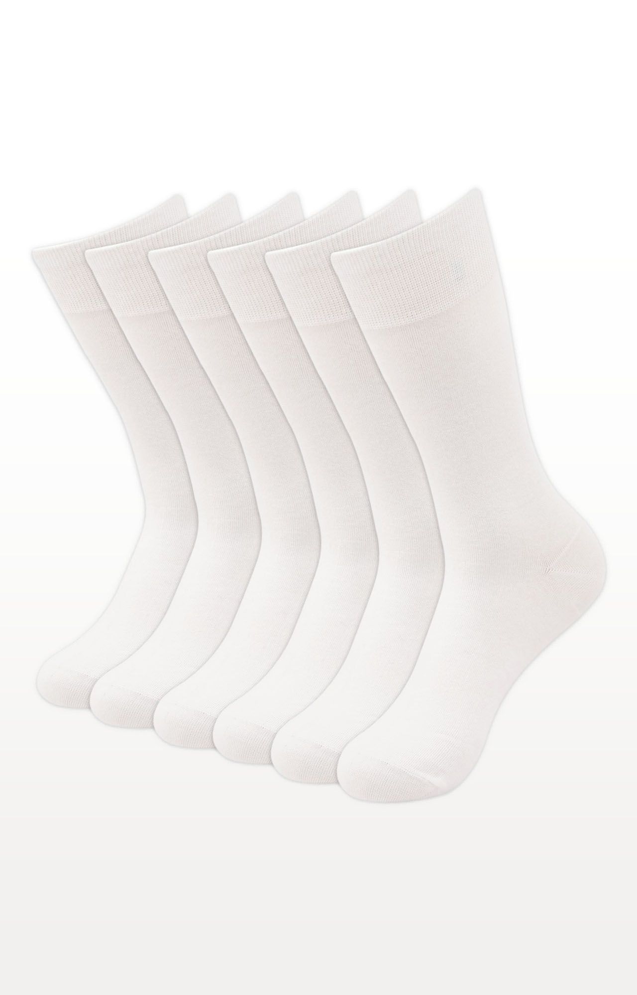 BALENZIA | White Solid Socks - (Pack of 6)