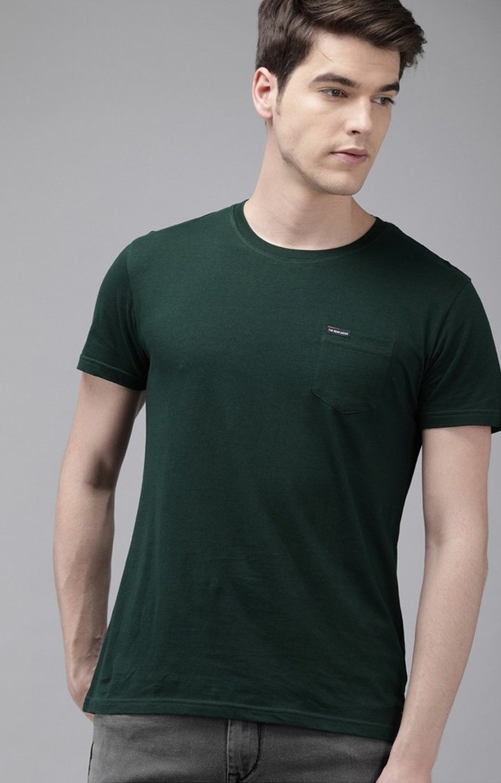 The Bear House | Green Solid T-Shirt