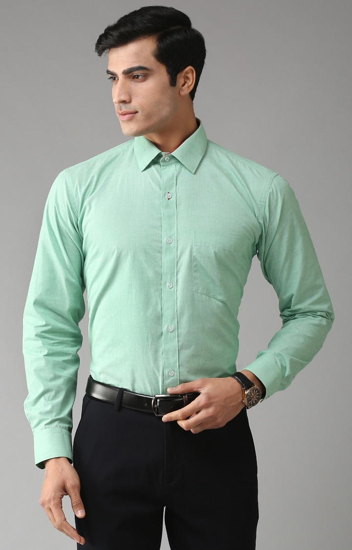 Eppe | Green Solid Formal Shirt