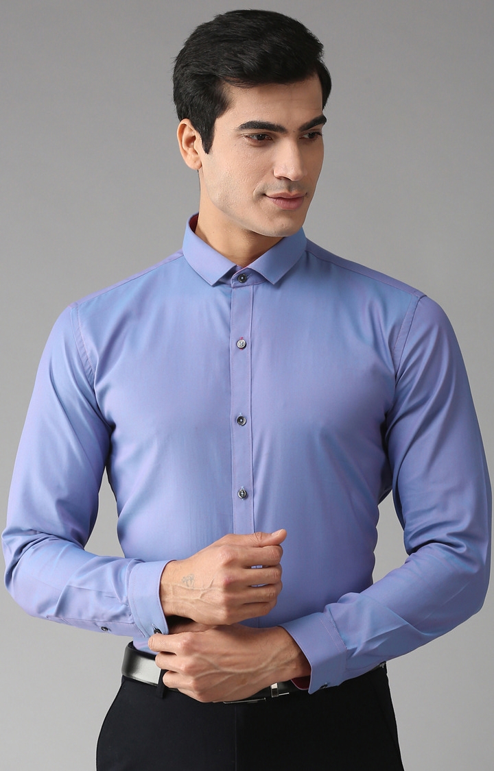 Eppe | Blue Solid Formal Shirt
