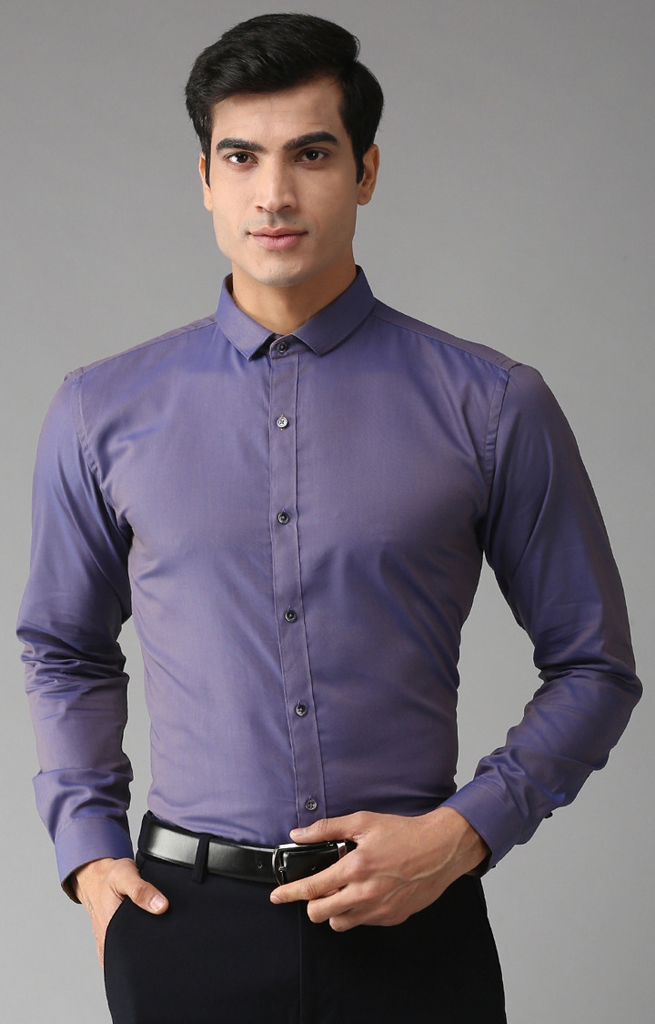 Eppe | Purple Solid Formal Shirt