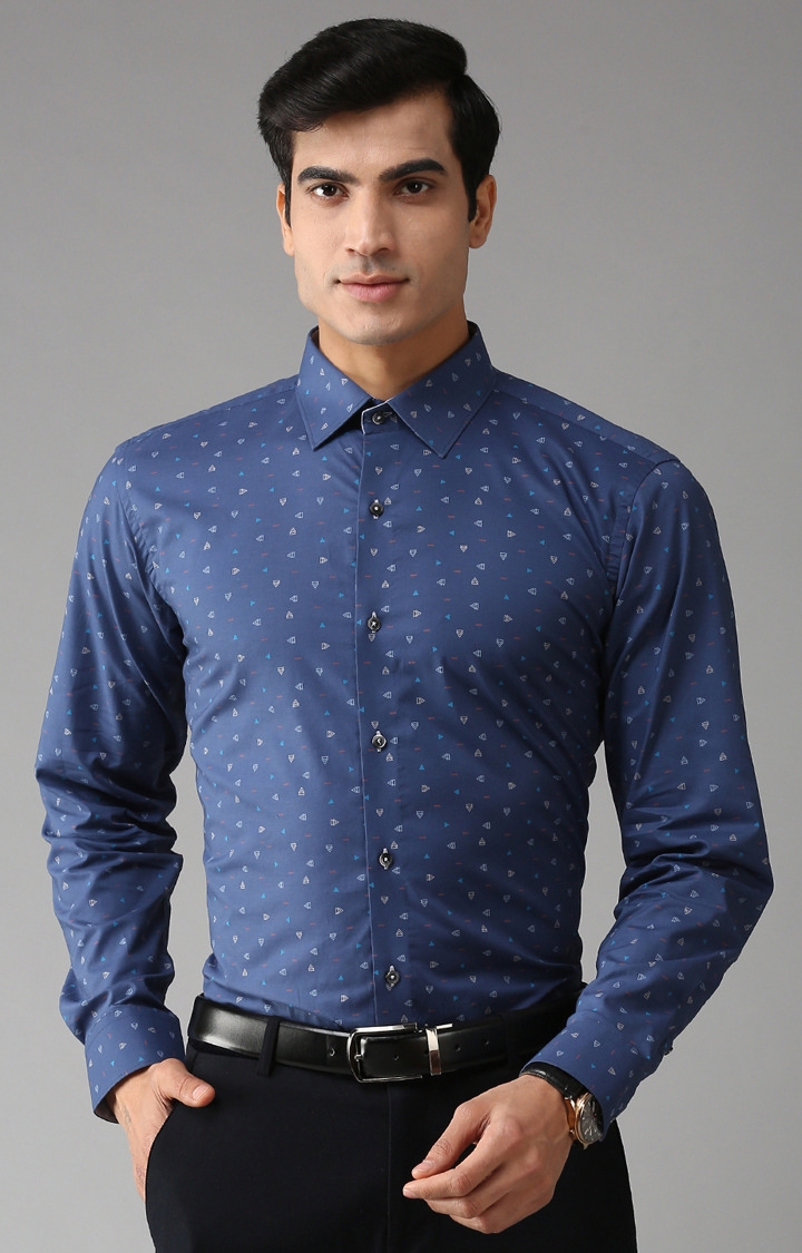 Eppe | Blue Printed Formal Shirt