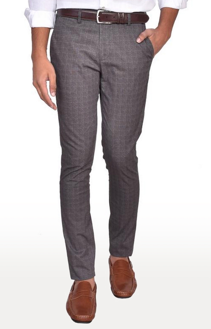 TURTLE | Grey Flat Front Formal Trousers