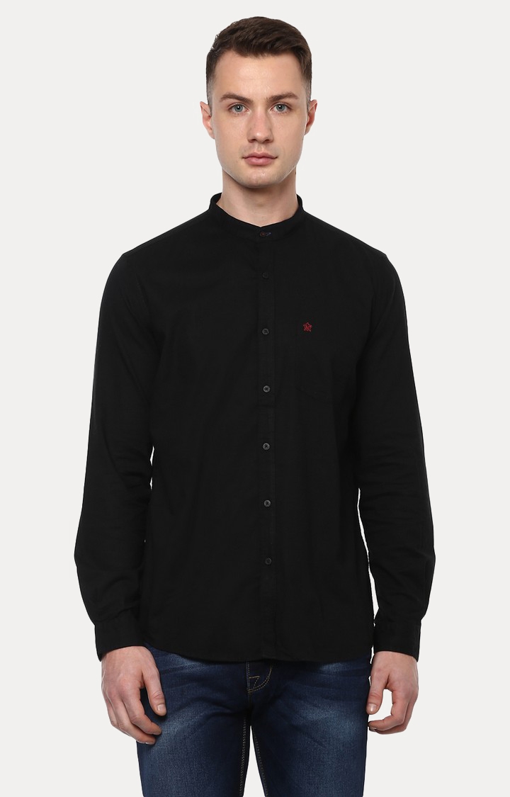 TURTLE | Black Solid Casual Shirt