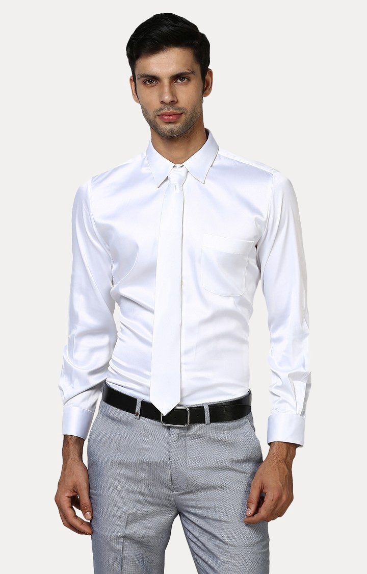 Turtle | White Solid Casual Shirt