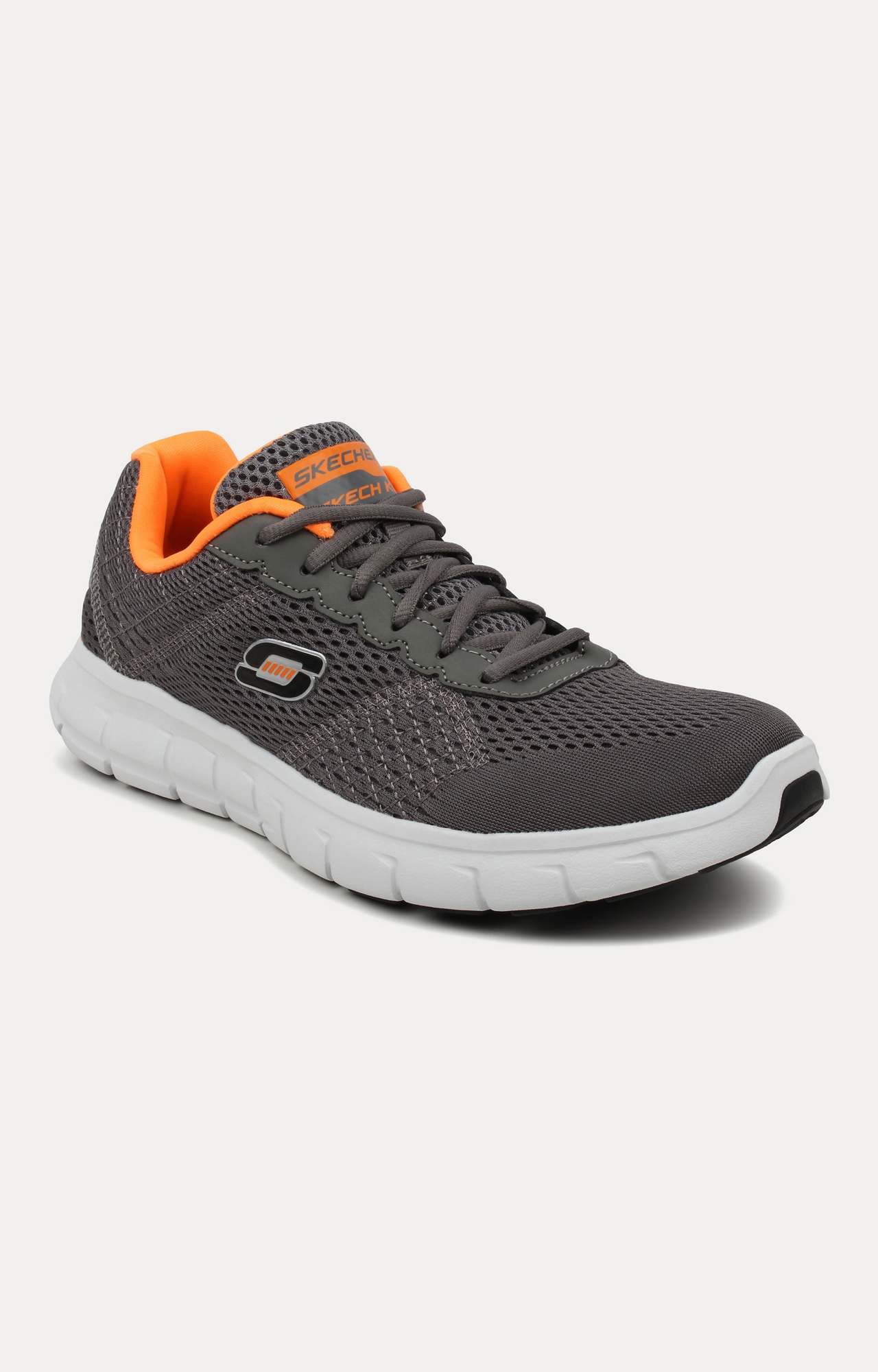 Skechers | Grey And Orange Sports Shoes