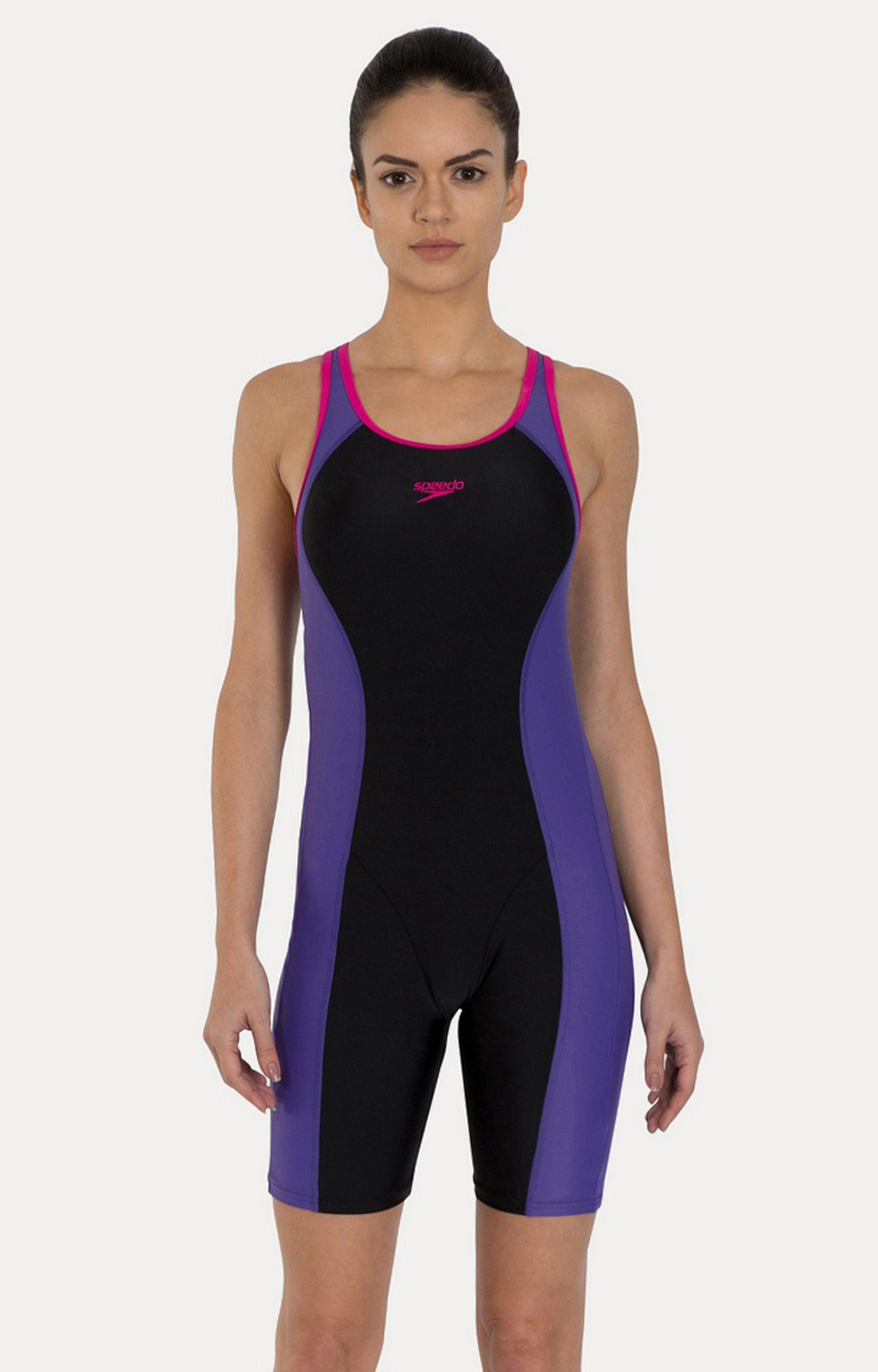 Speedo | Speedo Black and Purple Colour block Swimsuit