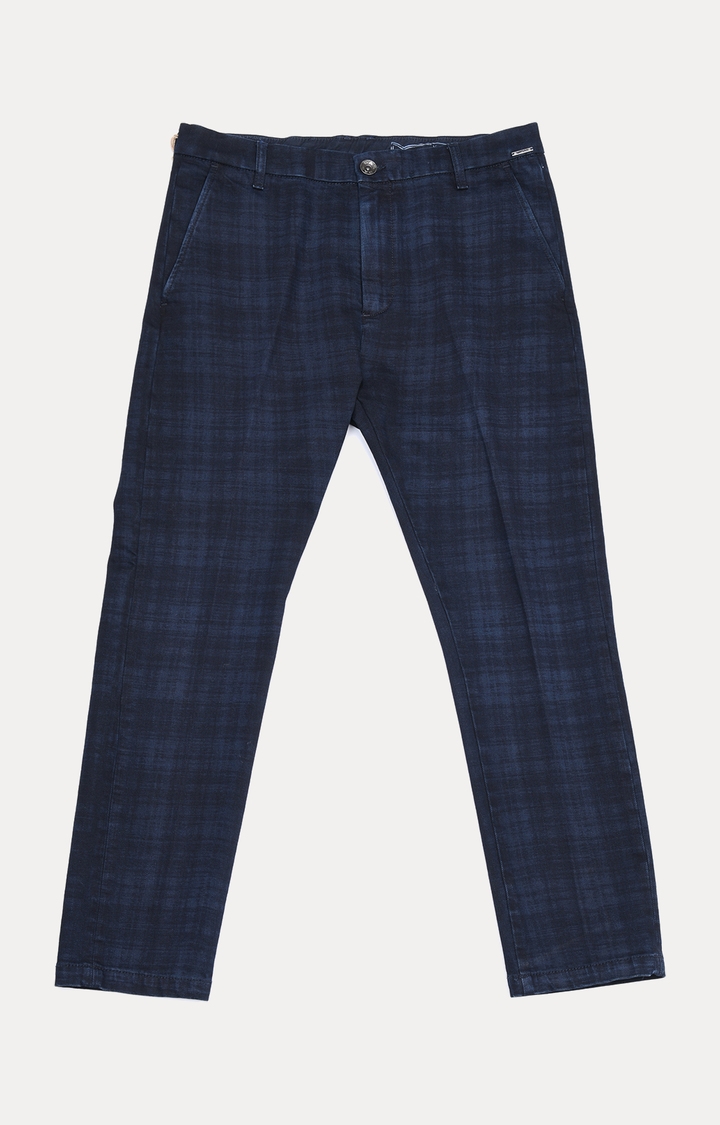 GAS | Blue Checked Straight Chinos
