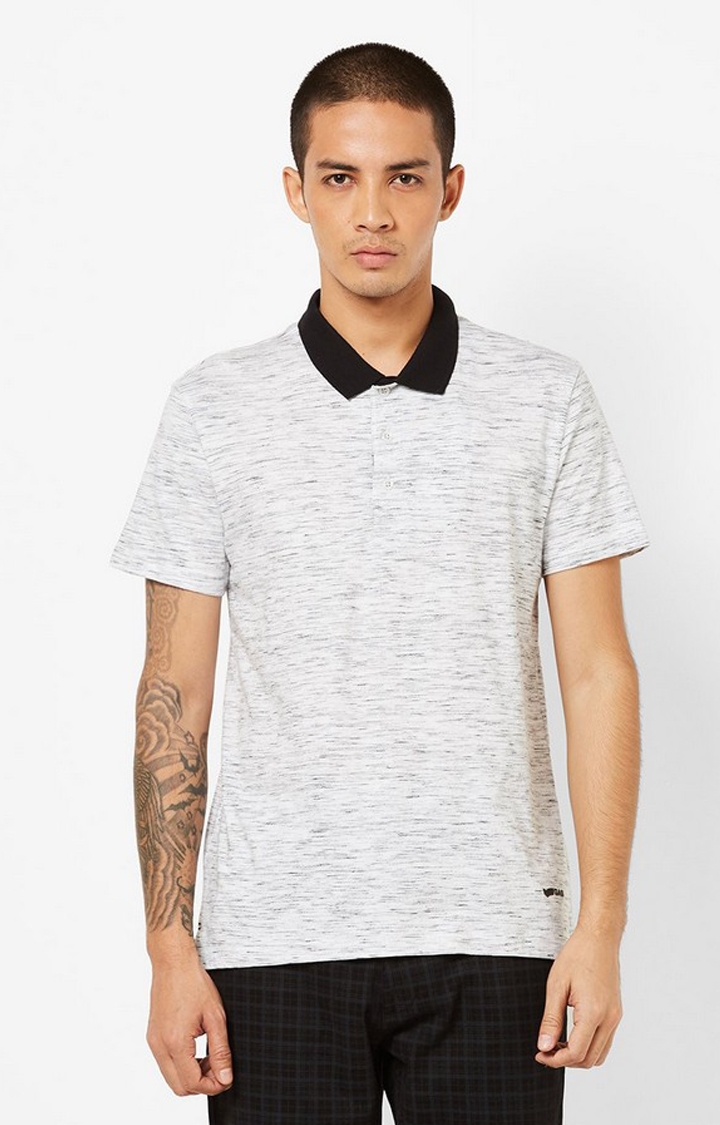 GAS | Heathered Slim Fit Polo T-shirt with Step Hem