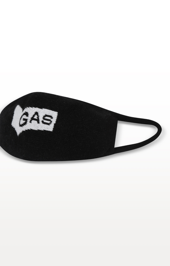 Gas Knitted Solid Black Mask