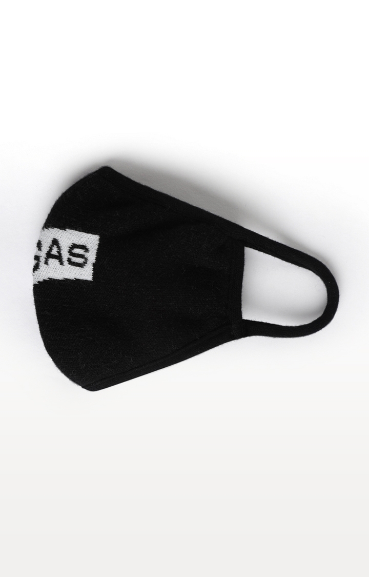 Gas Knitted Solid Black Mask