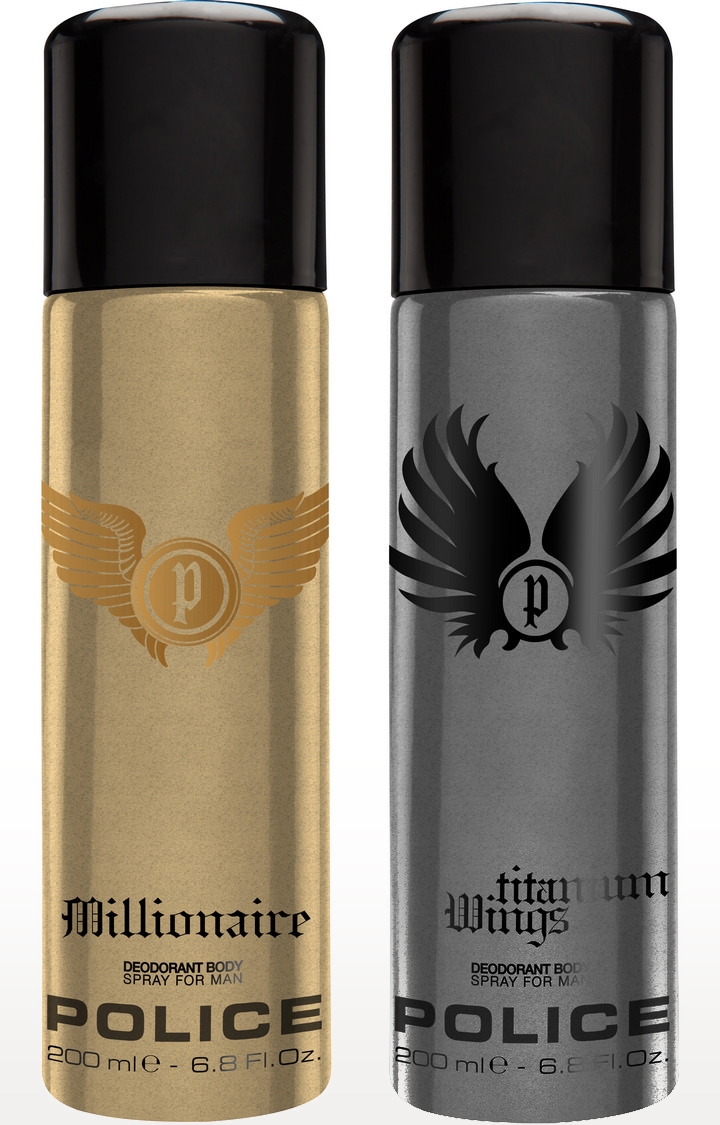 POLICE | Millionaire And Wingstitanium Deo Combo Set - Pack Of 2