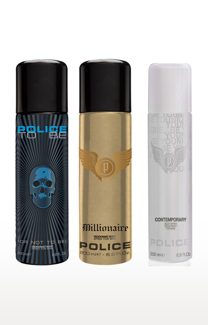 POLICE | Contemporary And To Be And Millionaire Deo Combo Set - Pack Of 3