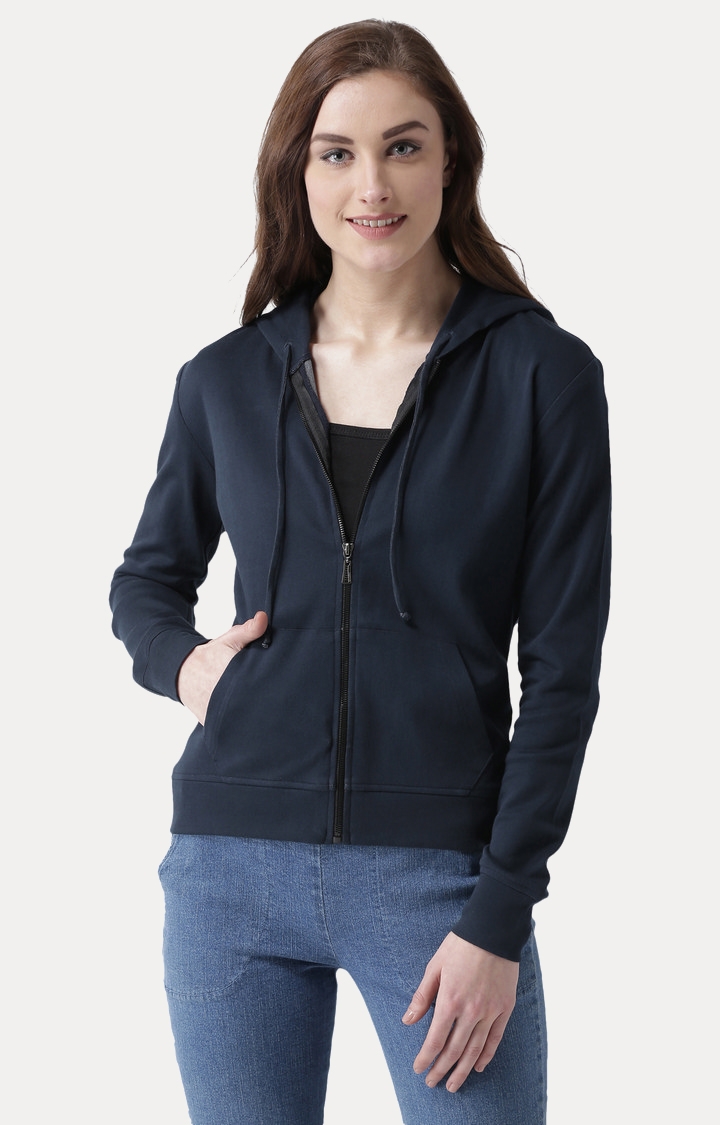 MISS CHASE | Blue Solid Hoodie