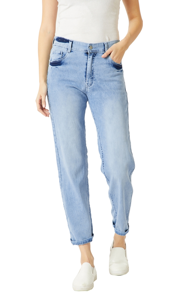 MISS CHASE | Light Blue Wide Leg Fit Stretchable Jeans