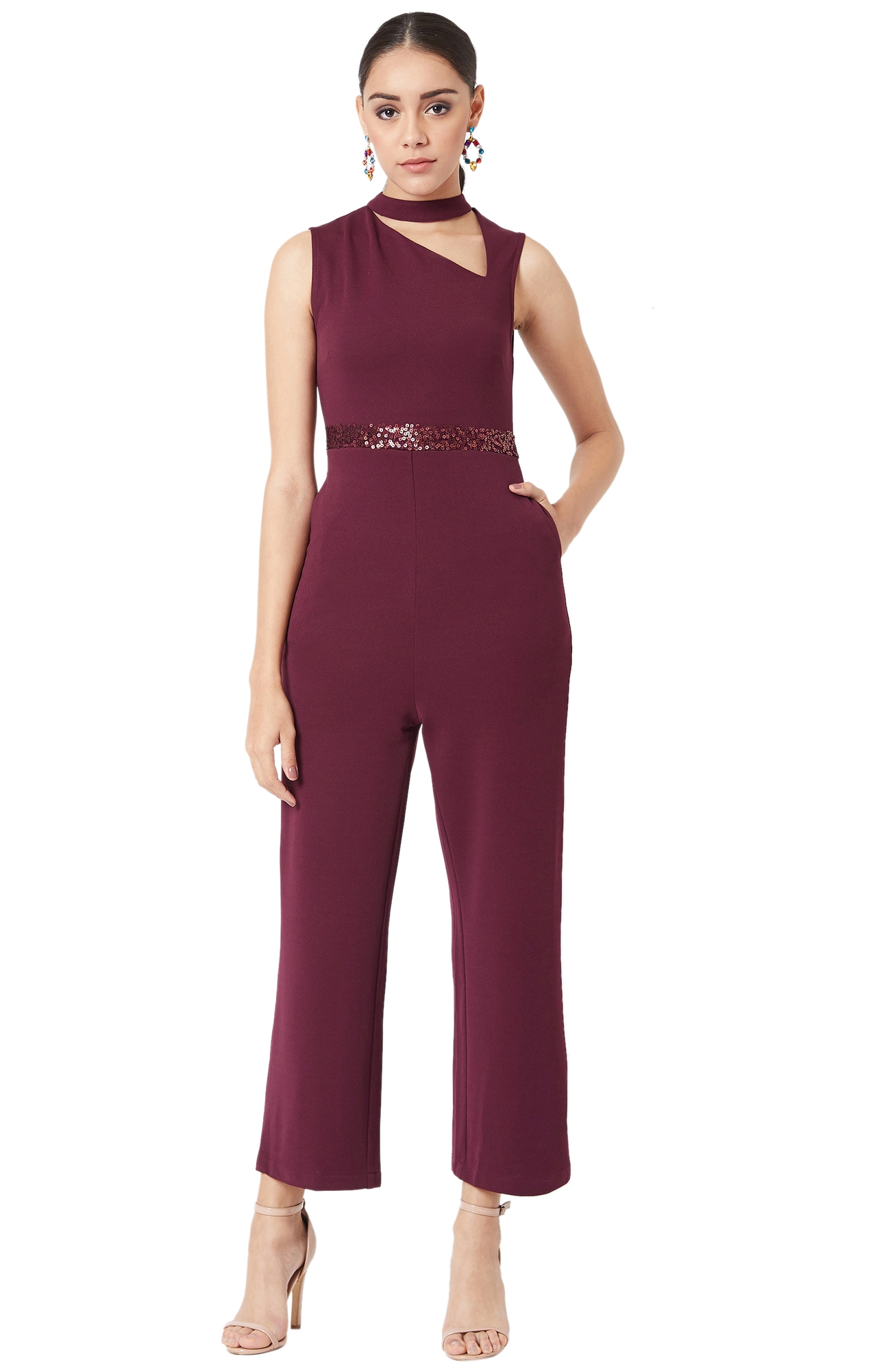MISS CHASE | Red Solid Jumpsuit
