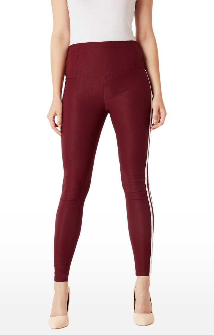MISS CHASE | Maroon Jeggings