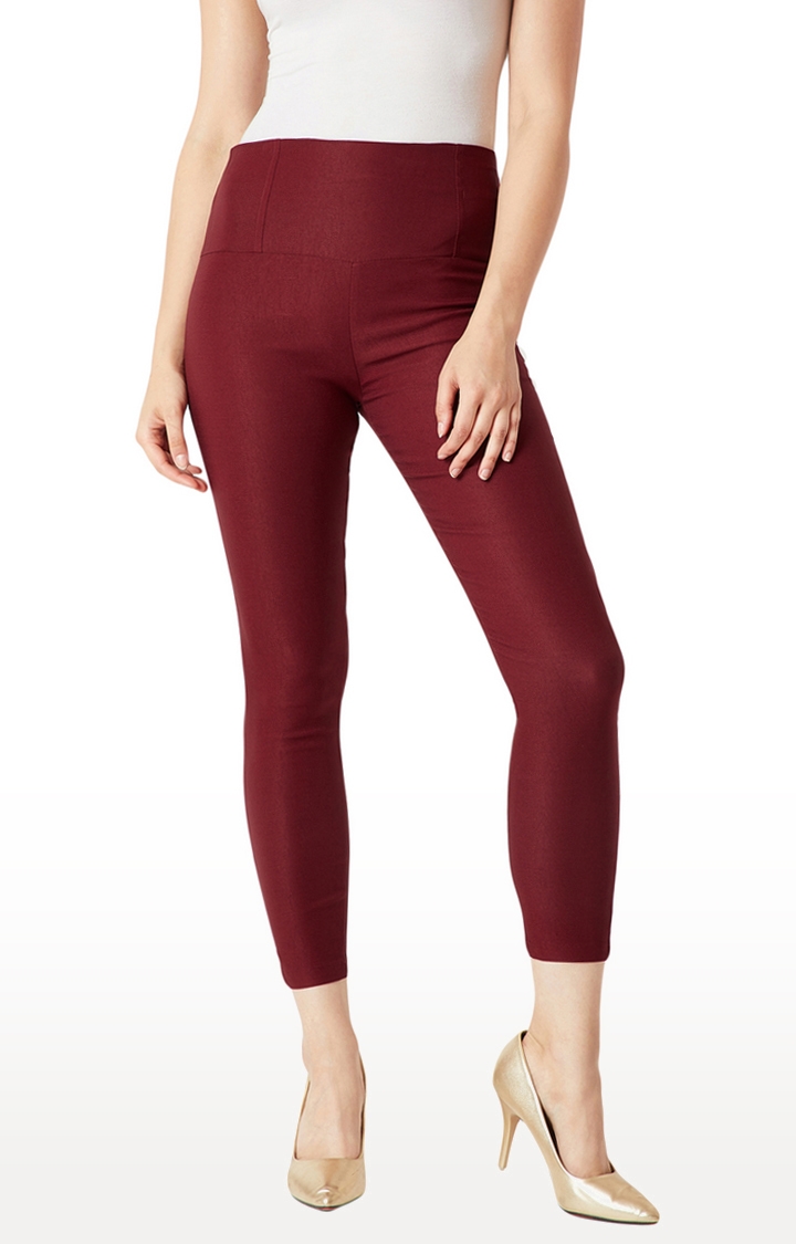 MISS CHASE | Maroon Jeggings