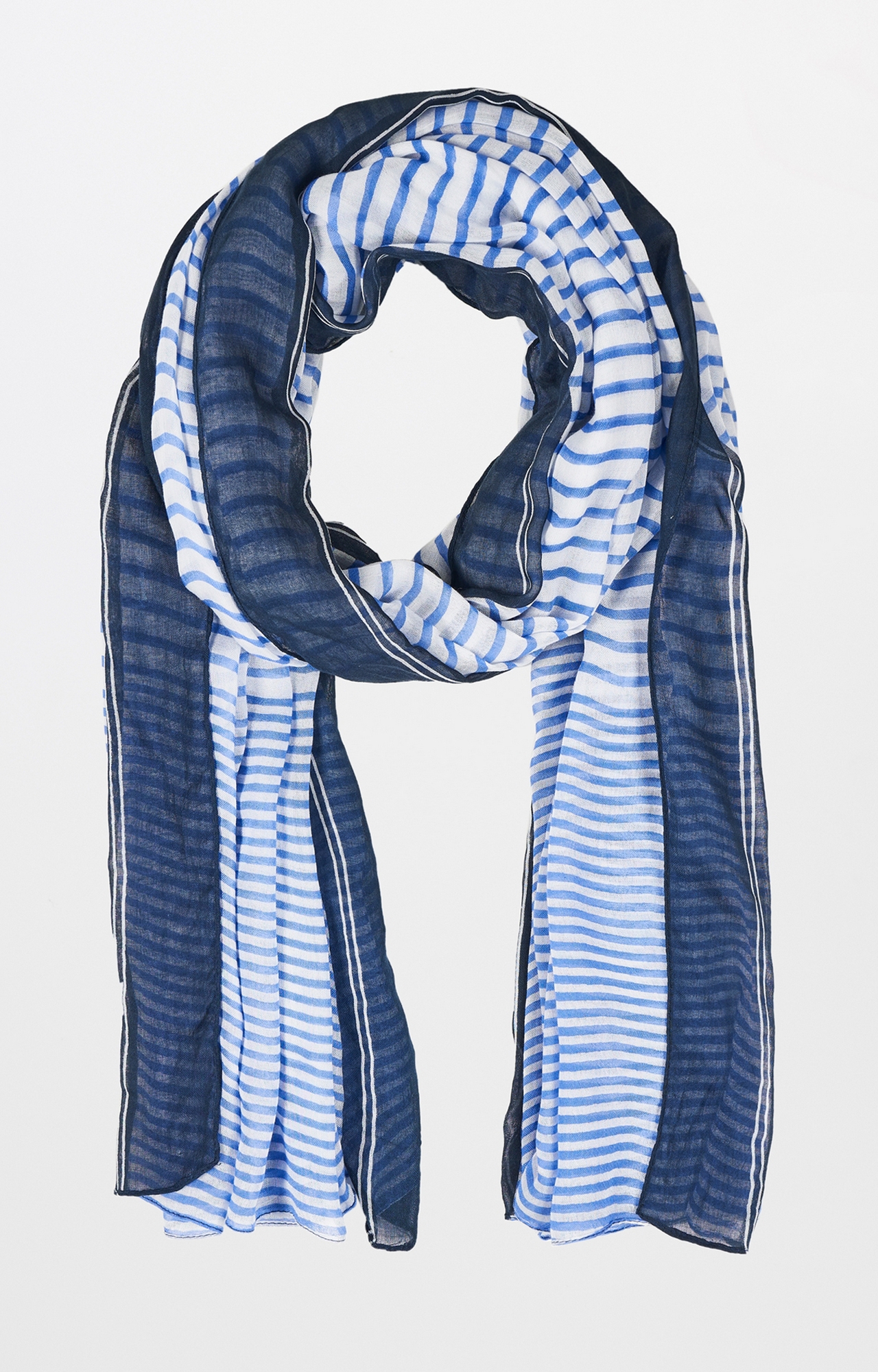 Blue and White Printed Scarf