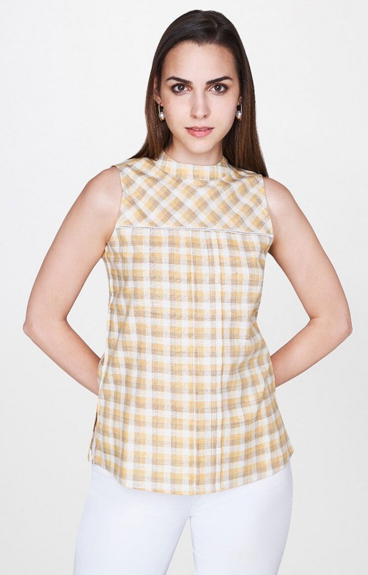 AND | Yellow Checked Top