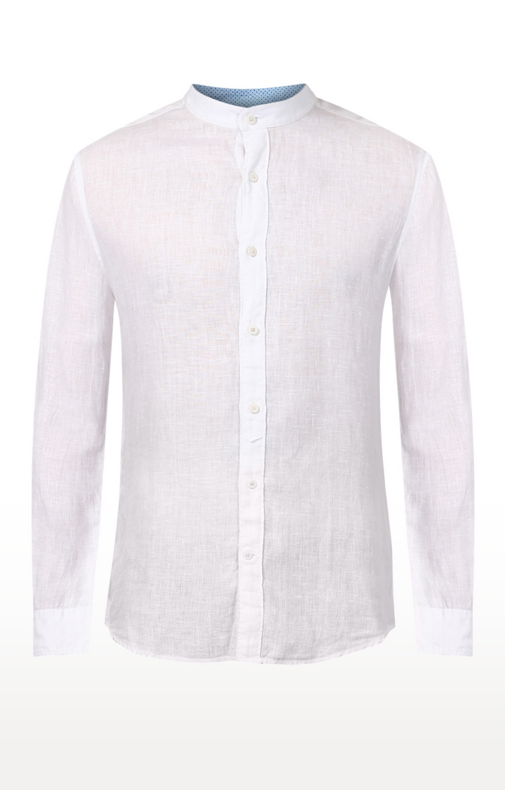 Raymond | White Melange Casual Shirt