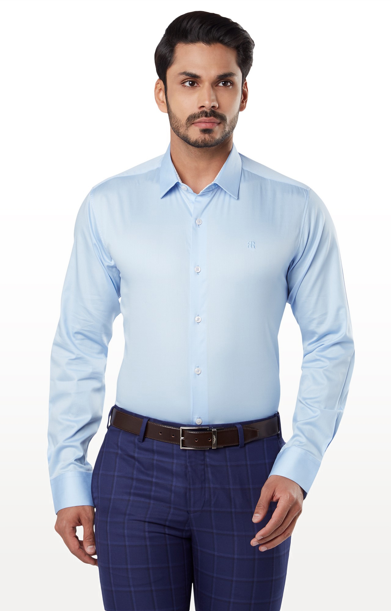 Raymond | Blue Solid Casual Shirt