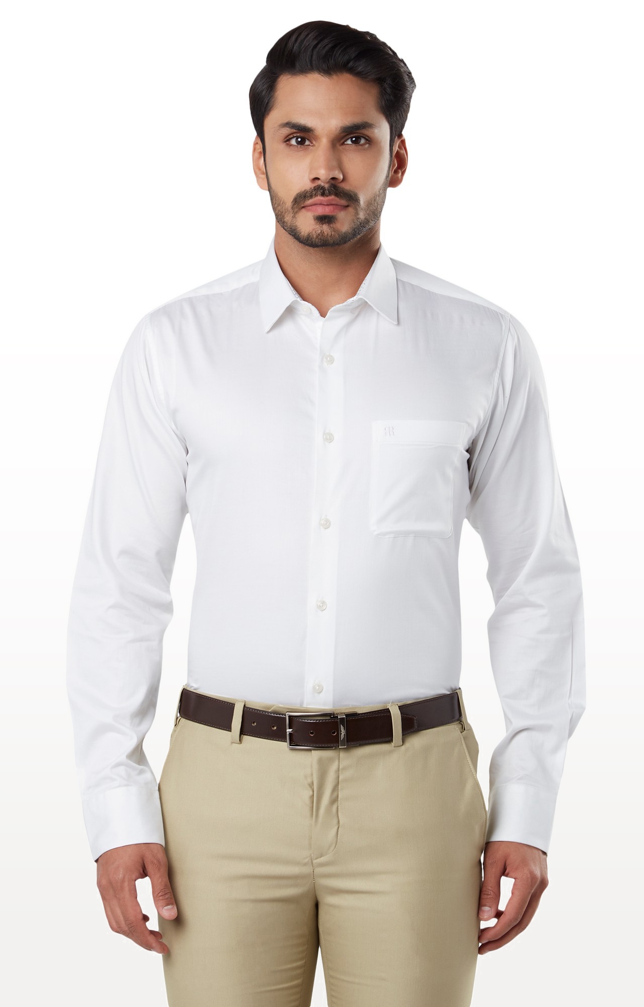Raymond | White Solid Casual Shirt