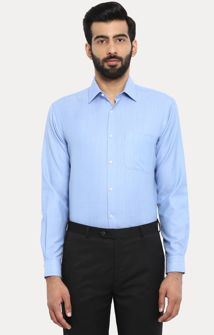 Raymond | Medium Blue Solid Formal Shirt