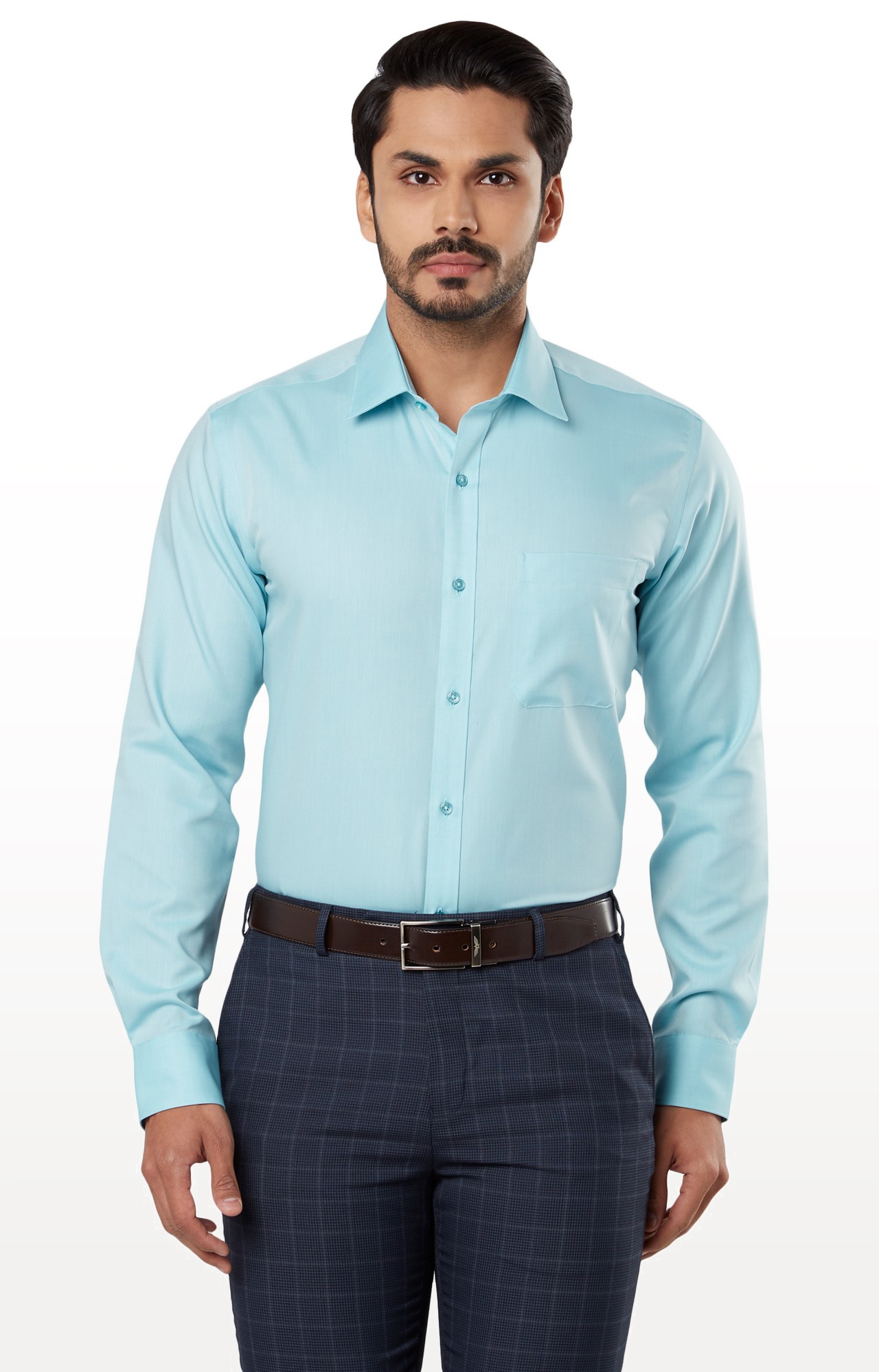 Raymond | Turquoise Solid Formal Shirt