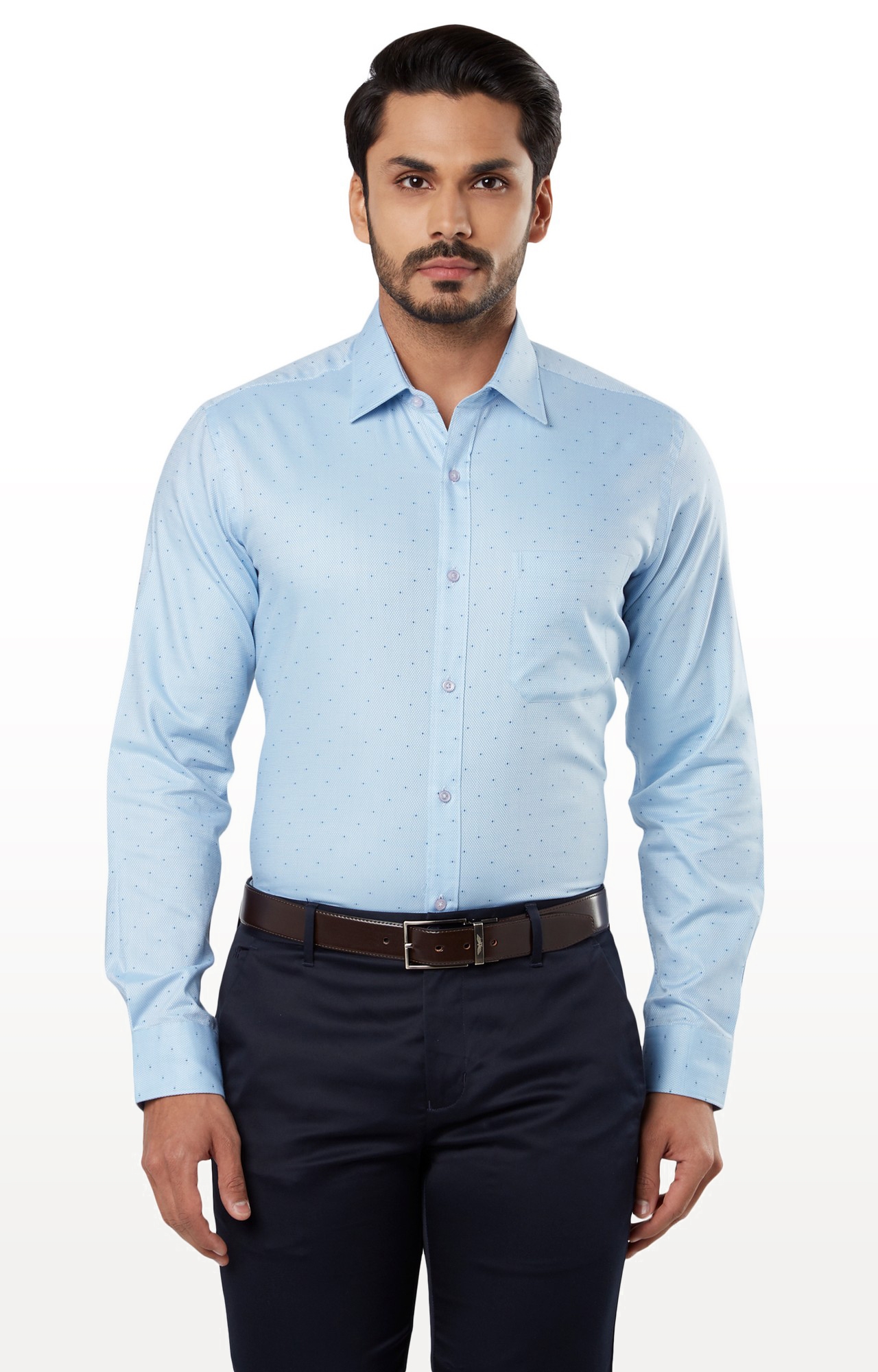 Raymond | Blue Printed Formal Shirt