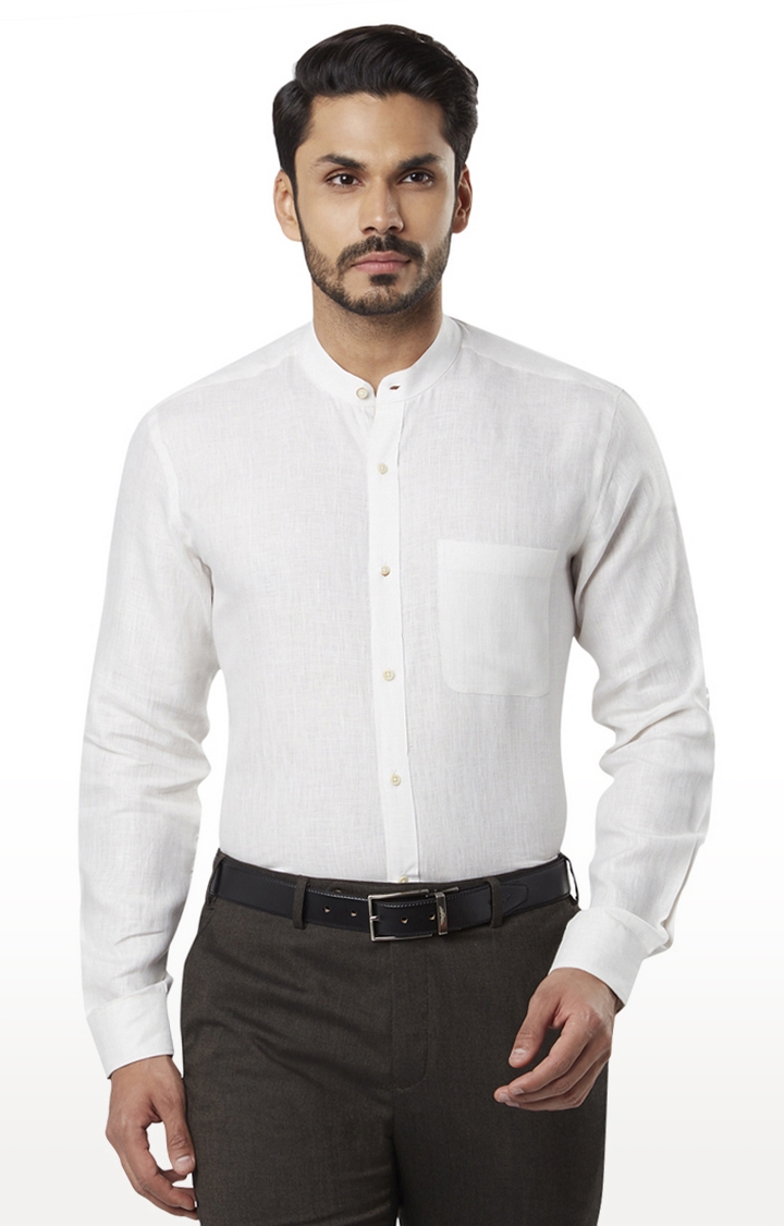 Raymond | White Melange Formal Shirt