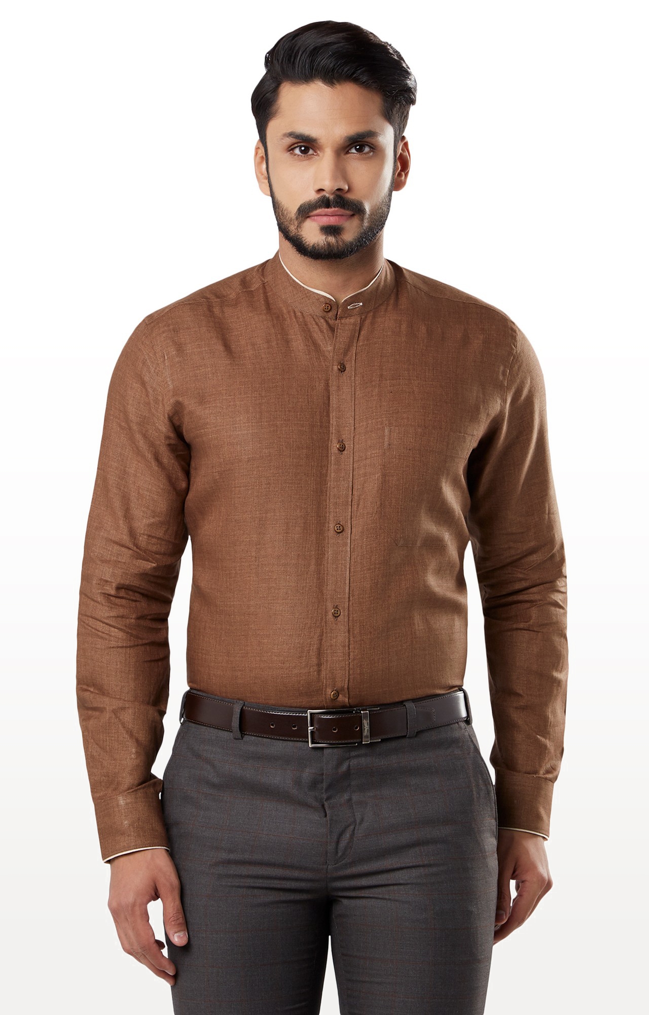 Raymond | Brown Melange Formal Shirt