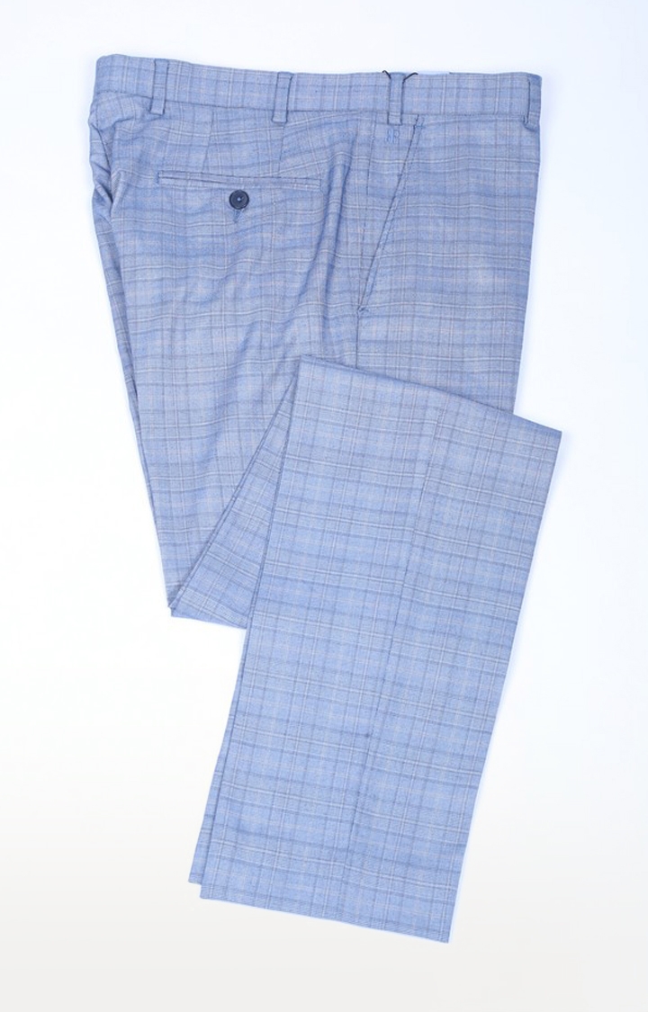 Raymond | Blue Flat Front Formal Trousers