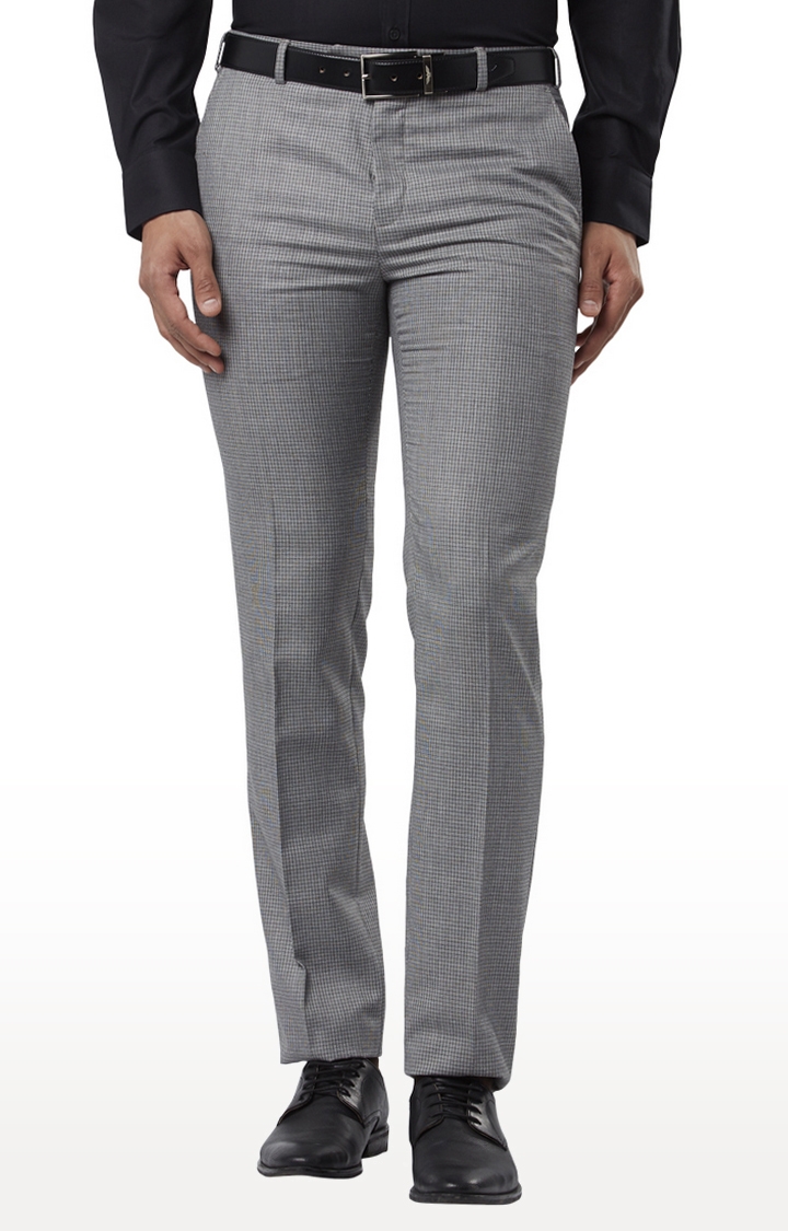 Medium Grey Flat Front Formal Trousers