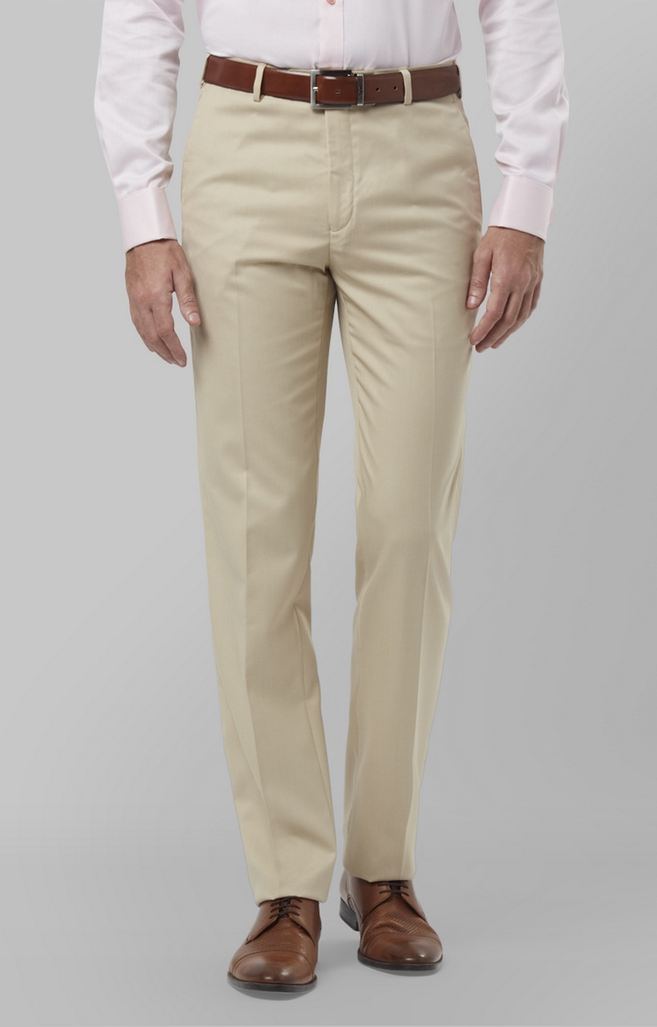 Fawn Flat Front Formal Trousers