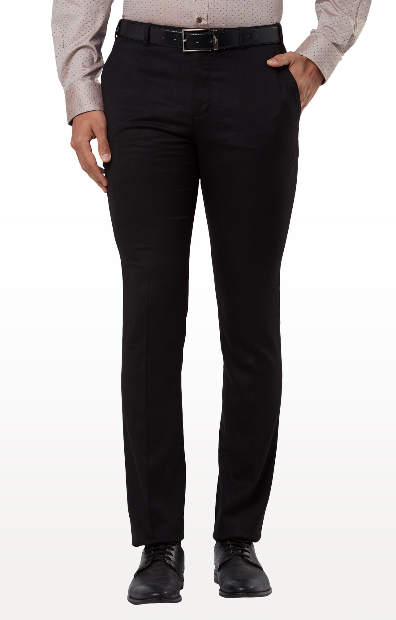 Black Flat Front Formal Trousers
