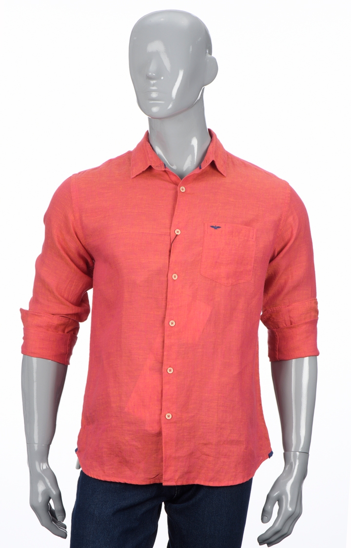 Park Avenue | Coral Solid Casual Shirt